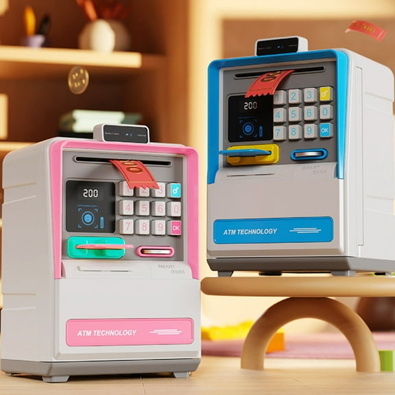 Kids Toys under $5 Fufafayo Pink Piggy Bank for Kids, ATM Machine Bank for Real Money, Coin Recognition, Balance Calculator, Electronic Savings Safe Box, Cool Stuff Toys Gifts for Teen Girl