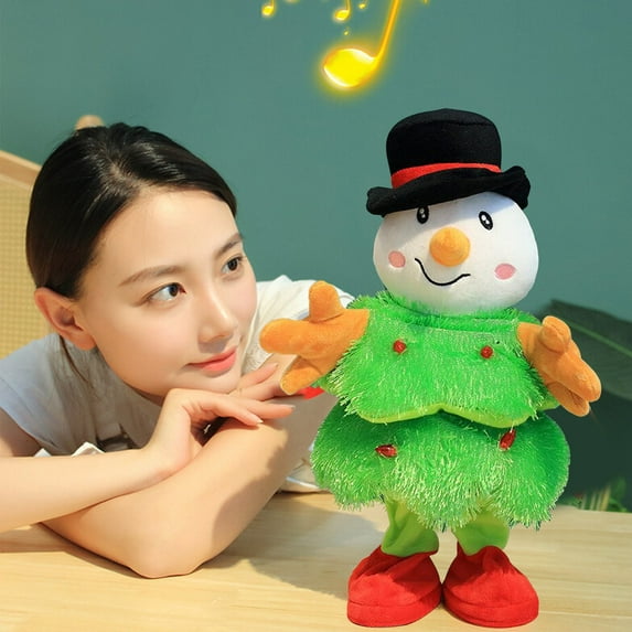 Kids Toys under $5 Fufafayo Singing Dancing Christmas Tree, Electric Wiggle Stuffed Christmas Tree Plush toy with Music Song, Animated Christmas Tree Table Cute Decoration for Family
