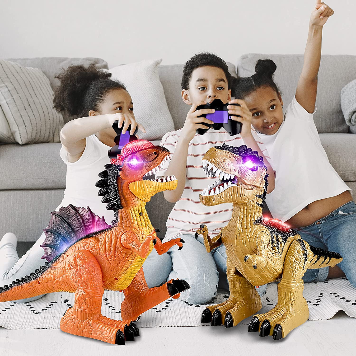 Kids Toys, BEZGAR 2Pack Remote Control Dinosaur Toys for Kid