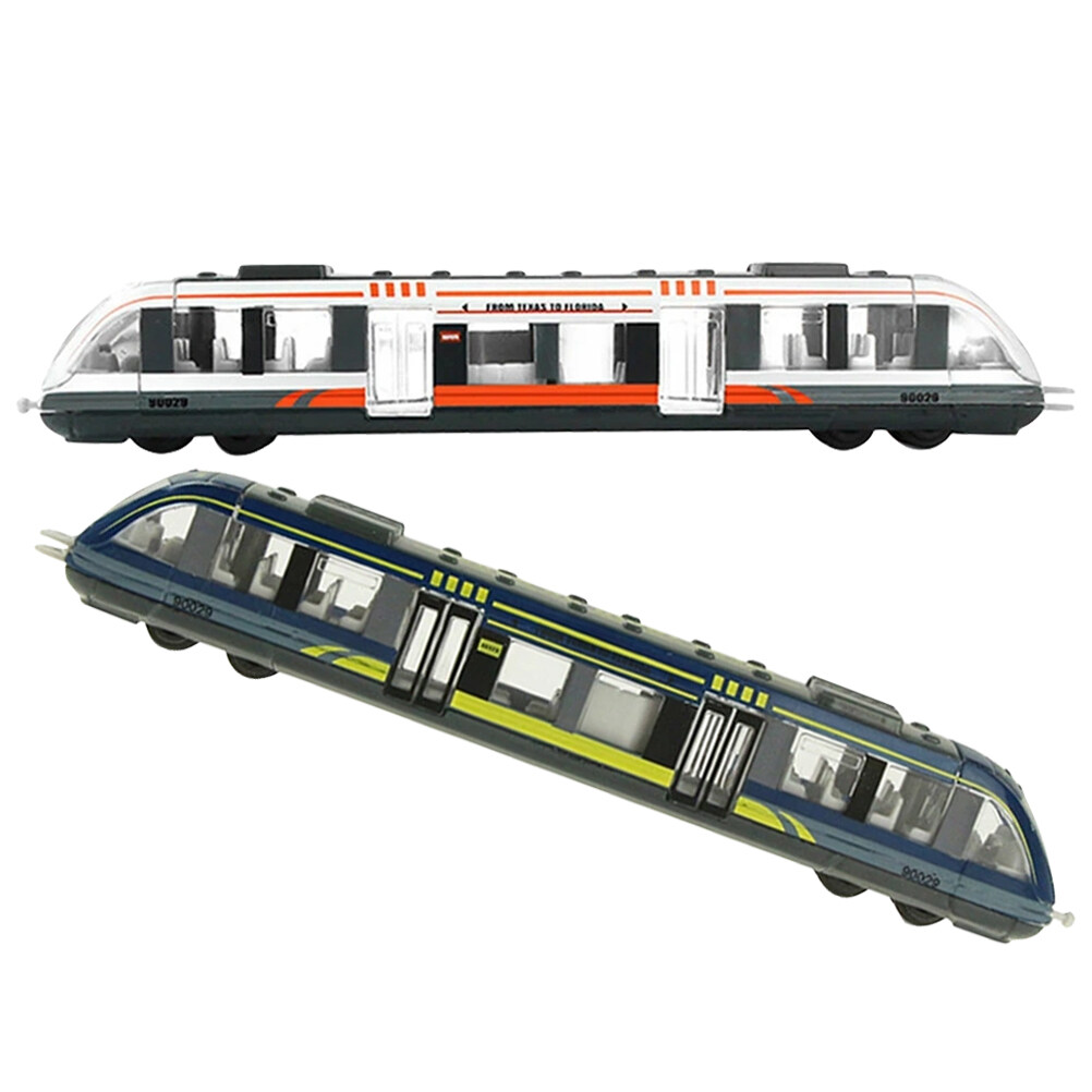 Kids Toys Bullet Train Pull Back 2 Pcs High Speed Rail Set Childrens