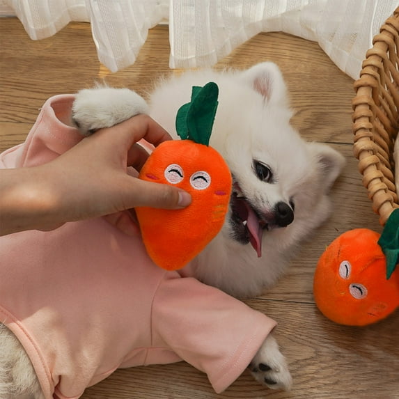 kkbbma Dog Plush Squeaky Toys - Trendy Chicken Legs And Carrots Plush Toy For Pet - Interesting Pet Toy For Dogs And Cats - Ultra User-friendly For Chewers And Barkers 2pcs