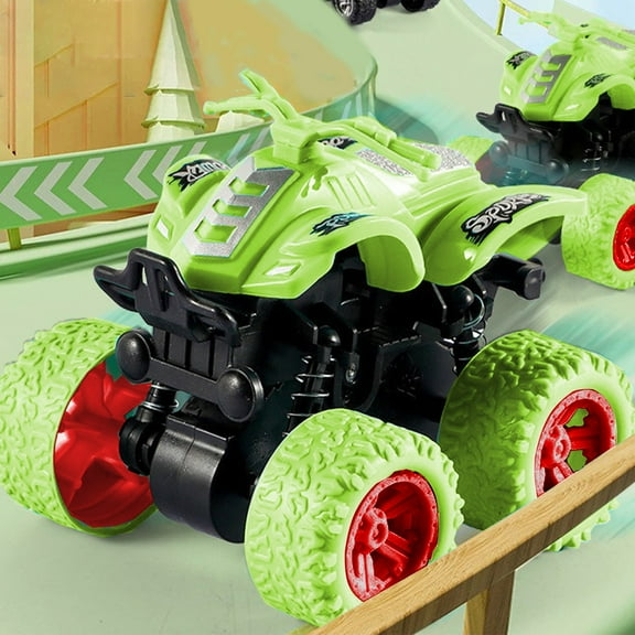 Friction Power Car, 4WD Inertial Drive Shockproof Toy, ABS Durable Material for Sluggishness Resistance, Birthday Gift for 3+ Years