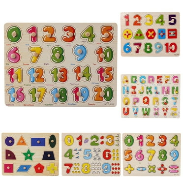Kids Toys Clearance under $5! kkbbma Wooden Alphabet Puzzle Toys,Wooden Number Lette Puzzle Early Learning Baby Kids Educational Toys
