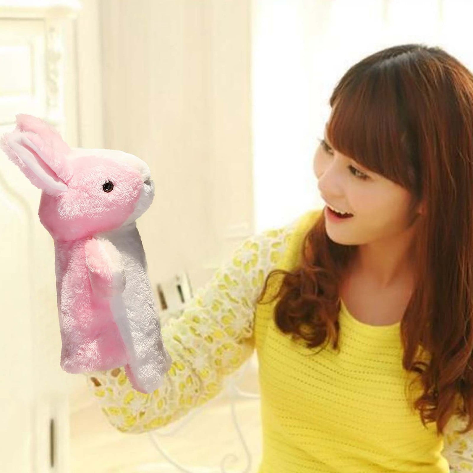 Kids Toys Easter Bunny Children's Hand Puppet Doll Comfort Toy Plush ...