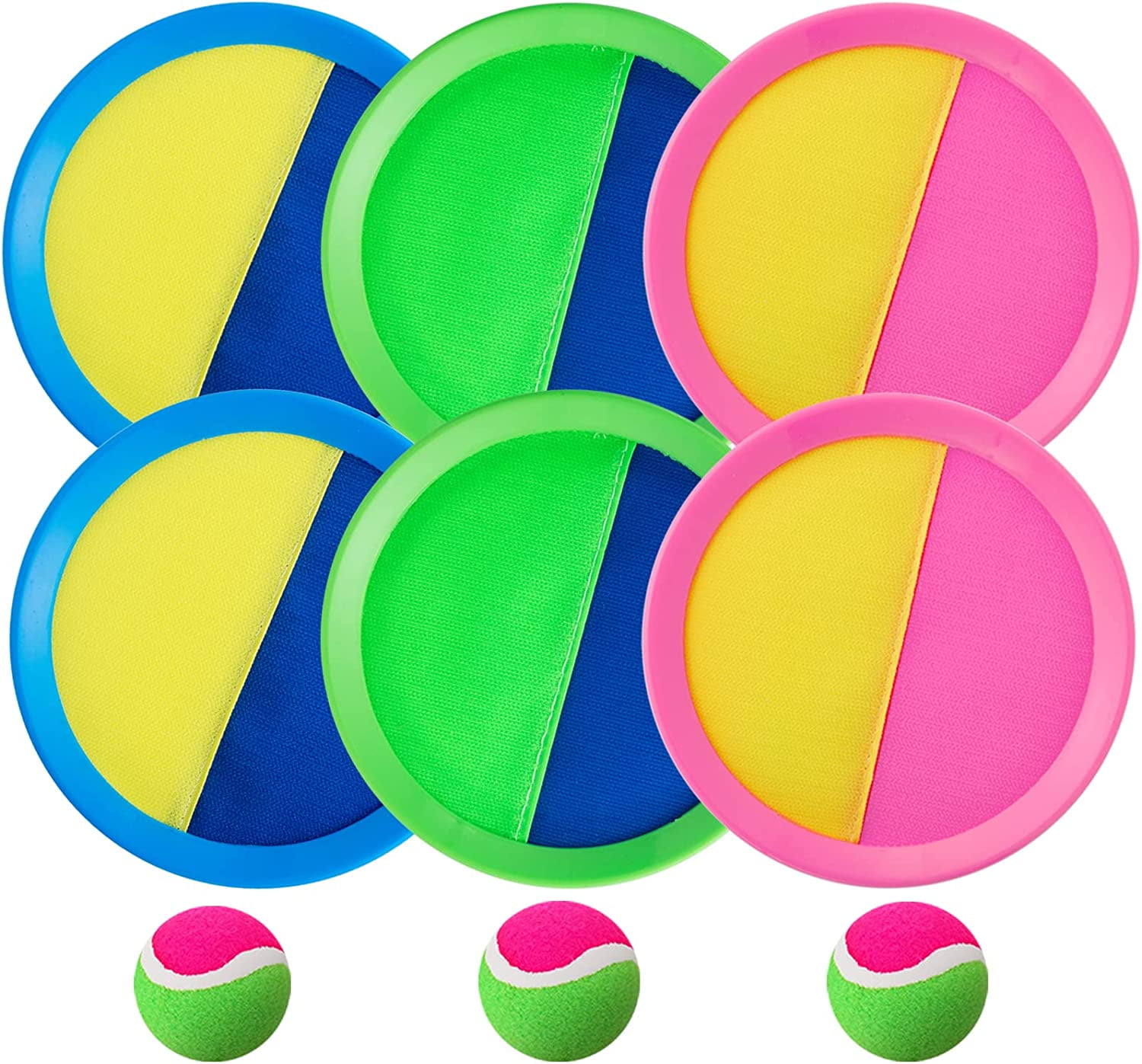 Kids Toys Outdoor Games for Kids, Toss and Catch Ball Set with 6