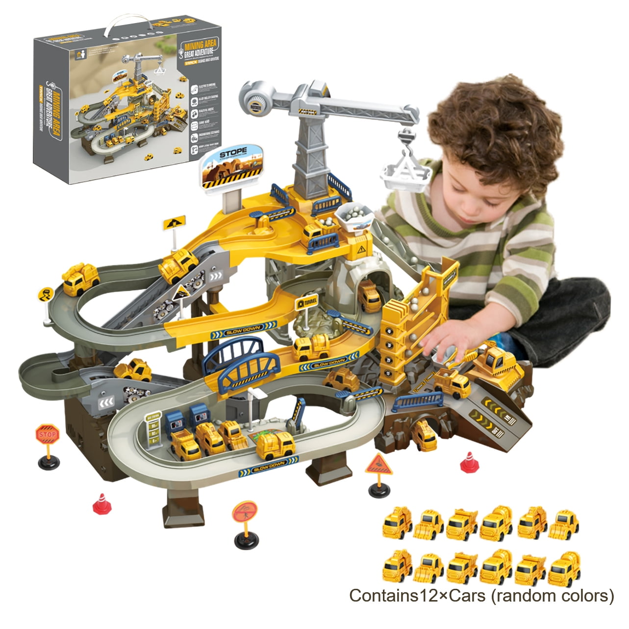 Kids Toys Race Track Car, Engineering Vehicles Adventure Toy Gifts