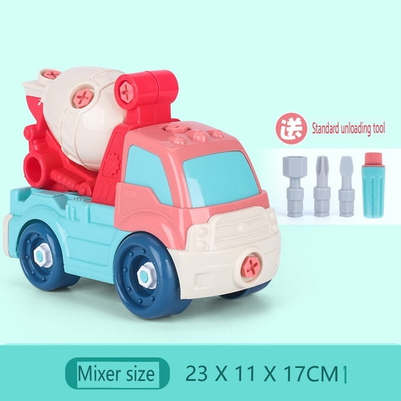 Kids Toys Self Assembling with Gift Box Go Inertia Cars Small Excavator Trucks Cars 1st Birthday Gifts for Kids Boys Baby Toddlers 1-3 Year Old