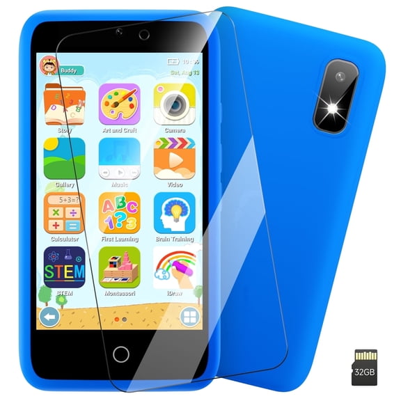 Yussbcu Kids Toys Smart Phone, 3.97 Toddler Learning Toys Cell Phone, 32GB, 200+ Steam Games with Parental Control, Boys Girls 3-12 Christmas Birthday Gifts