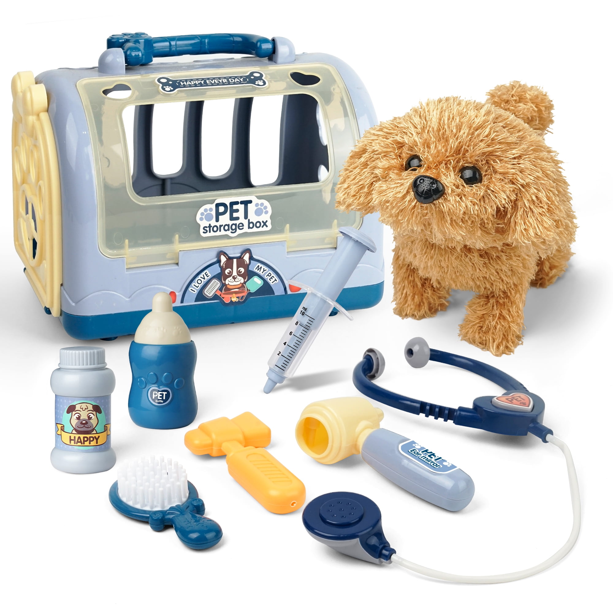Pet Care Play Set, 18Pcs Doctor Pretend Play Kits For Kids, Puppy