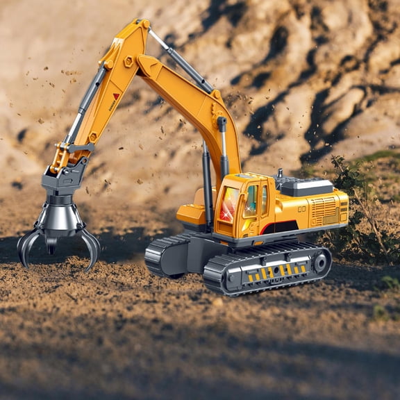 Kids Toys under $5! CQCYD Construction Truck Toys, Large Sound And Light Music Kids Toy Car Boy Engineering Excavator Ground Drilling Model