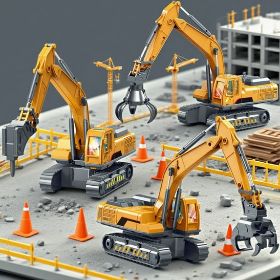 Kids Toys under $5! CQCYD Construction Truck Toys, Large Sound And Light Music Kids Toy Car Boy Engineering Excavator Ground Drilling Model