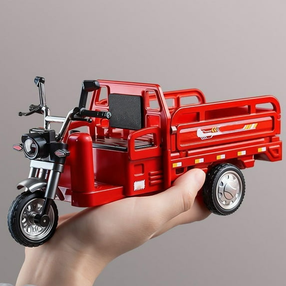 Kids Toys under $5 Fufafayo Mini Finished Moto Three Wheeler Motorcycle Model Diecast Metal Tricycle Model Metal Motorcycle Decor