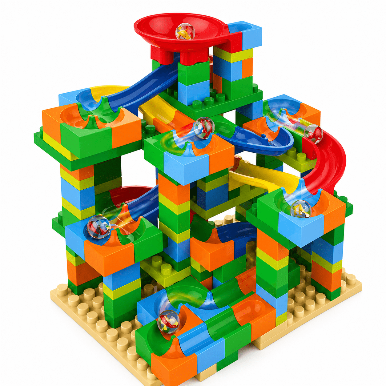 SSLittleminds 221-Piece Track Maze Building Blocks & Marble Run, Ages 3 ...