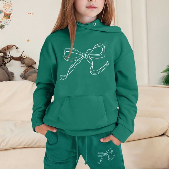 Kids Tracksuit Athletic Sweatsuits Sets 2 Piece Long Sleeve Dark Green Sweatshirt Sweatpants Joggers Set Warm Fall Winter Clothes Boys Outfits 7-8 Years