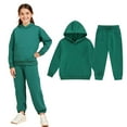 thumbnail image 1 of Kids Tracksuit Athletic Sweatsuits Sets 2 Piece Long Sleeve Green Sweatshirt and Active Jogger Pants Warm Fall Winter Clothes Clothes for Boys 4-5 Years, 1 of 4