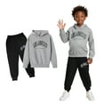 thumbnail image 1 of Kids Tracksuit Athletic Sweatsuits Sets 2 Piece Long Sleeve Letter Graphic Hooded Sweatsuits Pullover Sweatpants Set Warm Fall Winter Clothes Boys Jogger Set 4-5 Years, 1 of 5