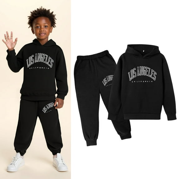 Kids Tracksuit Athletic Sweatsuits Sets,2 Piece Long Sleeve Letter Pattern Basic Hoodie Leggings Pants Fall Winter Clothes 9-10 Years Girls Clothes