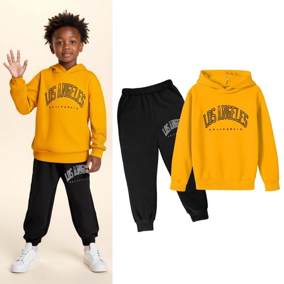 Kids Tracksuit Athletic Sweatsuits Sets,2 Piece Long Sleeve Letter Pattern Pullover Hoodie Leggings Pants Warm Fall Winter Clothes Girls Set 5-6 Years