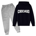 thumbnail image 1 of Kids Tracksuit Athletic Sweatsuits Sets 2 Piece Long Sleeve Light Gray Soft Hoodie Sweatpants Joggers Set Fall Winter Clothes Hoodie Set 7-8 Years, 1 of 2
