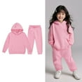 thumbnail image 1 of Kids Tracksuit Athletic Sweatsuits Sets,2 Piece Long Sleeve Pink Hoodie Sweatshirt Sweatpants Winter Clothes Girl Clothes Size 4-5 Years, 1 of 4