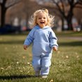 thumbnail image 1 of Kids Tracksuit Athletic Sweatsuits Sets 2PC Long Sleeve Blue Hooded Sweatshirt Jogger Set Warm Fall Winter Clothes Boys Sets 6-7 Years, 1 of 3