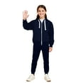 thumbnail image 1 of Kids Tracksuit Athletic Sweatsuits Sets 2PC Long Sleeve Blue Zip Up Basic Hoodie Jogging Pants Warm Fall Winter Clothes Clothes for 7-8 Years Old Girls, 1 of 6