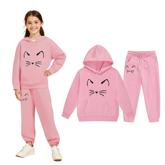 Kids Tracksuit Athletic Sweatsuits Sets 2PC Long Sleeve Cartoon Prints Pullover Hoodie Leggings Pants Fall Clothes Boys Outfits Size 4-5 Years