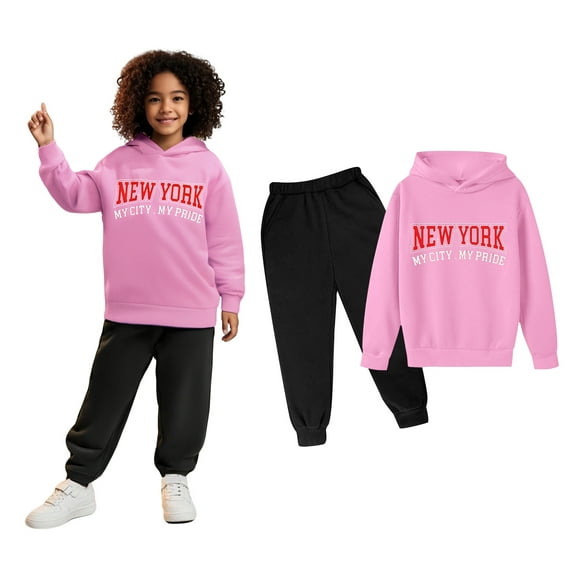 Kids Tracksuit Athletic Sweatsuits Sets,2PC Long Sleeve Letter Pattern Hoodie Sweatpants Joggers Set Winter Clothes 7-8 Years Old Boy Clothes