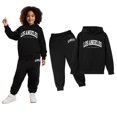 thumbnail image 1 of Kids Tracksuit Athletic Sweatsuits Sets,2PC Long Sleeve Letter Pattern Tracksuit Pullover Hoodie and Jogger Pants Fall Clothes Girls Sets 9-10 Years, 1 of 3