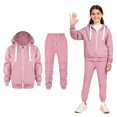 thumbnail image 1 of Kids Tracksuit Athletic Sweatsuits Sets 2PC Long Sleeve Pink Zip Up Hoodie Sweatshirt Jogging Pants Fall Clothes Clothes for Boys 7-8 Years, 1 of 6