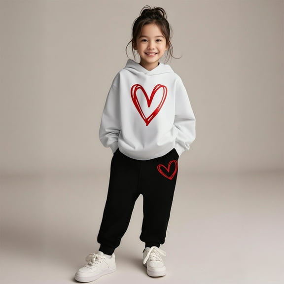 Kids Tracksuit Athletic Sweatsuits Sets,2PC Long Sleeve White Pullover Hoodie Sweatshirt and Jogger Sweatpants Fall Clothes Boy Clothes 5-6 Years Cute&nbsp;Boys Girls&nbsp;Clothing