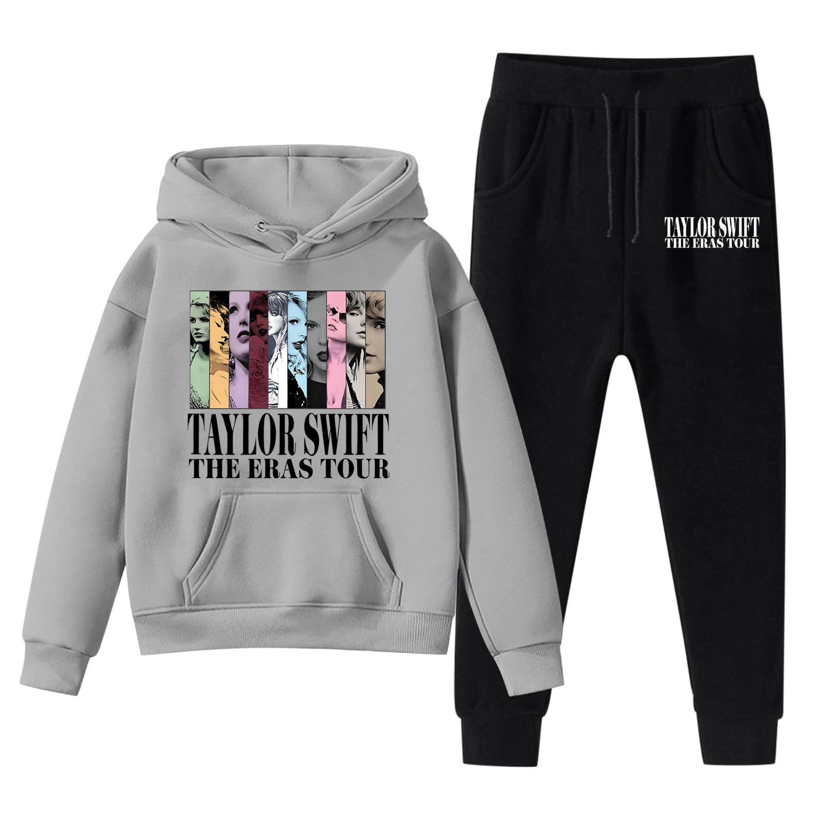 Kids Boys Girls Tracksuit - Contrast Panel Fleece Hoodie & Joggers Set For Gym, Sport, Casual Wear