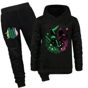 LQBNZQZ Kids Tracksuits WICKED Printing Hoodie and Joggers Set Girls Cotton Sportwear Clothing Age 4-13 Years