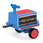 Kids Train Carriage W/ Storage Box, Secure Handlebar, Single Seater fit-onto TOKTOO 12V Powered Ride on Train-Blue