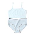 thumbnail image 1 of Kids Training Bra Girls' Two Piece Underwear Set High Waist Briefs Bra Set Solid Sports Camisole Panties Set Light Blue 13Y, 1 of 4