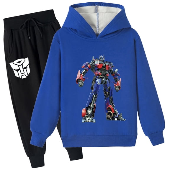 Kids Transformers Classic Hooded Sweatshirts and Sweatpants Set,Brushed Hoodie Loose Fit Tracksuit