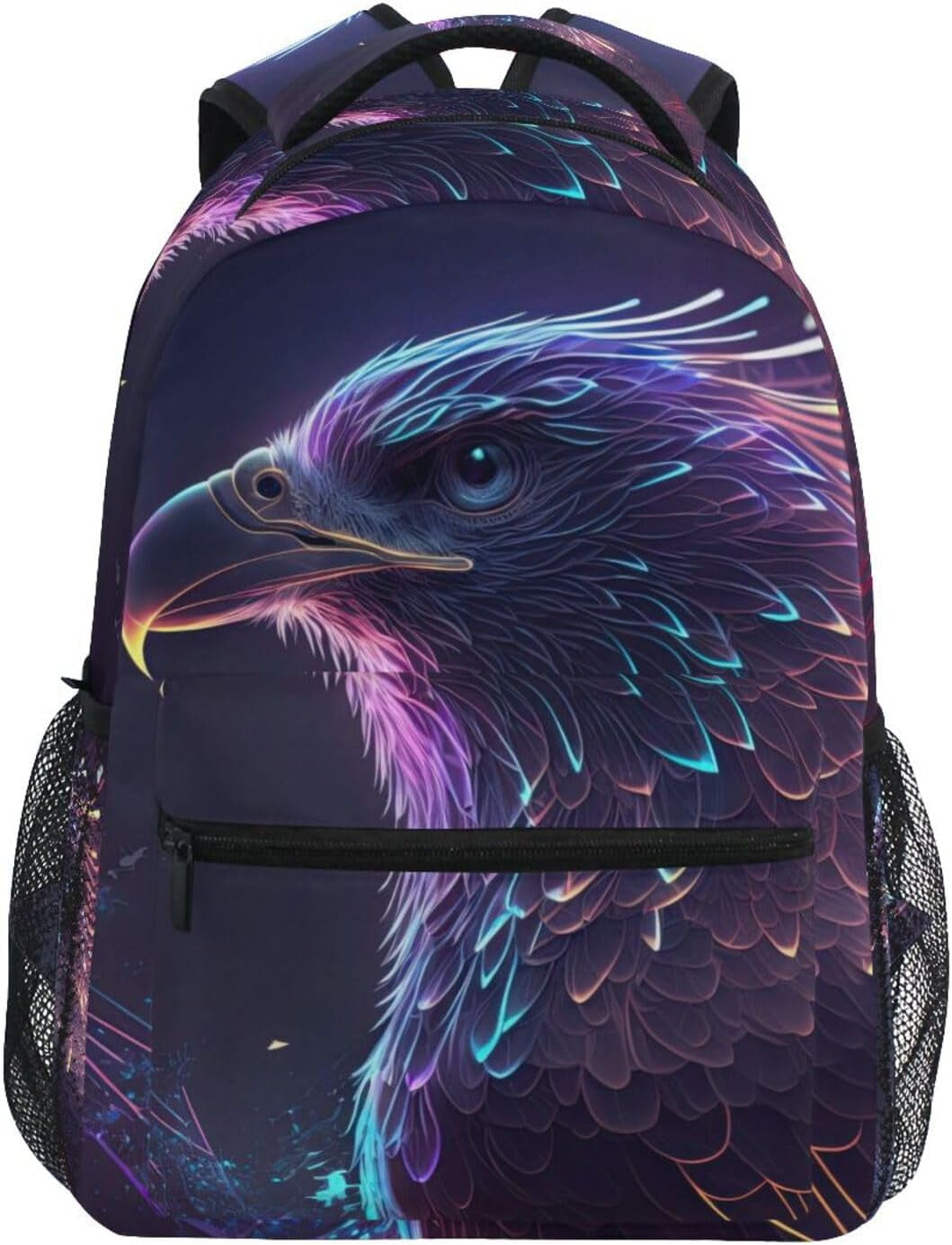 Kids Travel Backpack Neon Light Bird Large Capacity School Bag with Name Tag 16.9 inch Walmart