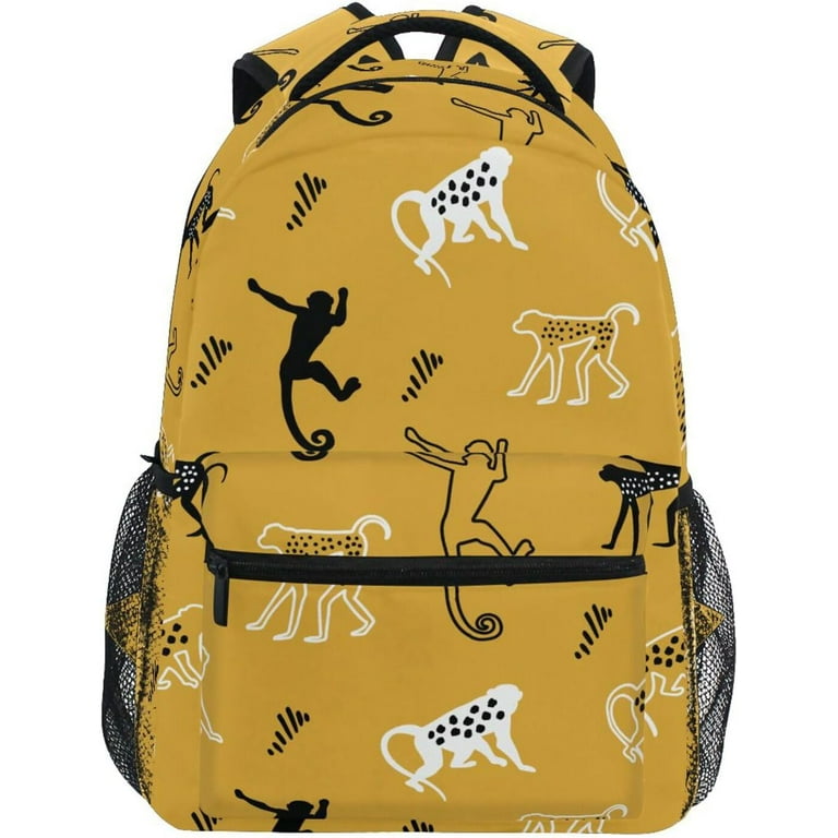Kids Travel Backpack Silhouettes Monkey Large Capacity School Bag with Name Tag 16 inch Walmart