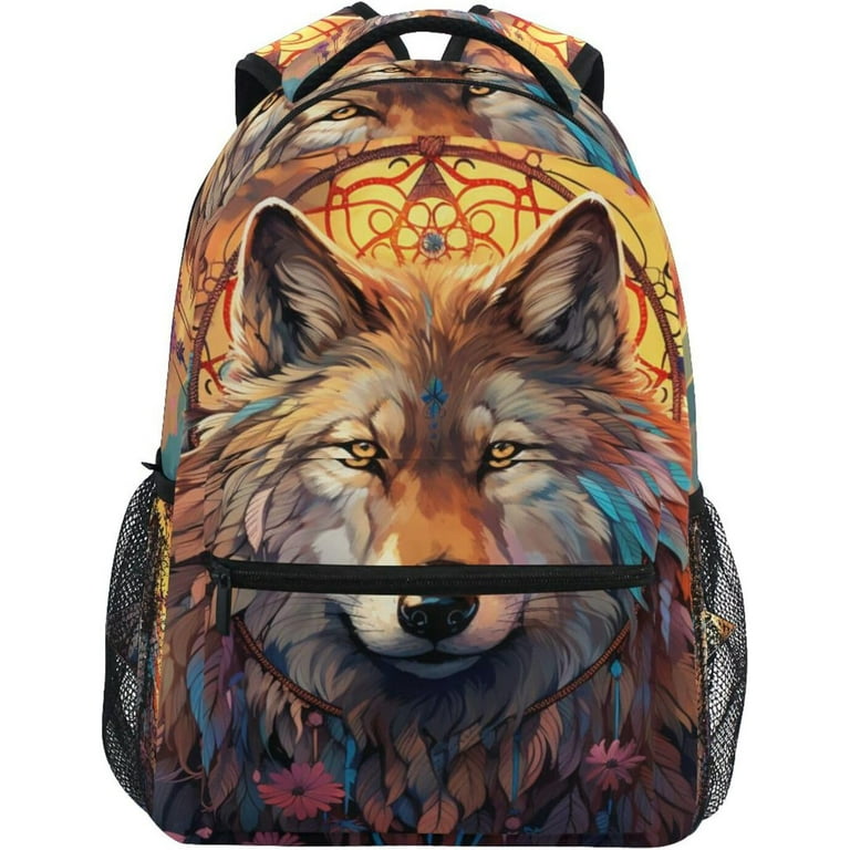 Backpack with wolf logo clearance