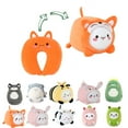 thumbnail image 1 of Kids Travel Pillow - 2-in-1 Deformable Kids Neck Pillow for Traveling, Soft U-Shaped Pillow with Adorable Animal Design, Comfy Sleep and Play, Ideal for Airplanes Travel - QQ Orange Fox, 1 of 7