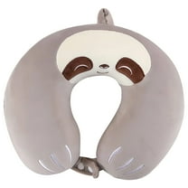 Kids Travel Pillow For Airplane Road Trip Car Seat Neck Chin Supporting Stop Head From Falling Forward Memory Foam Insert And Cute Animal Plush Cover Gift For Boys/ Gray Neck Pillow A