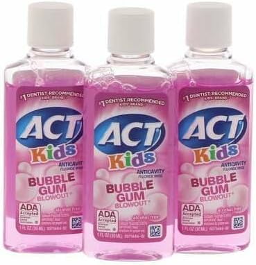Kids Travel Size Mouthwash Bubble Gum -  oz. (Pack of 3)