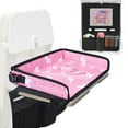 thumbnail image 1 of Kids Travel Tray Table Cover with Tablet Holder, Plane essentials for Toddler, Airplane Travel Tray with Pockets, Travel Essential Must-Haves for Train and Flying Supplies, Pink, 1 of 9