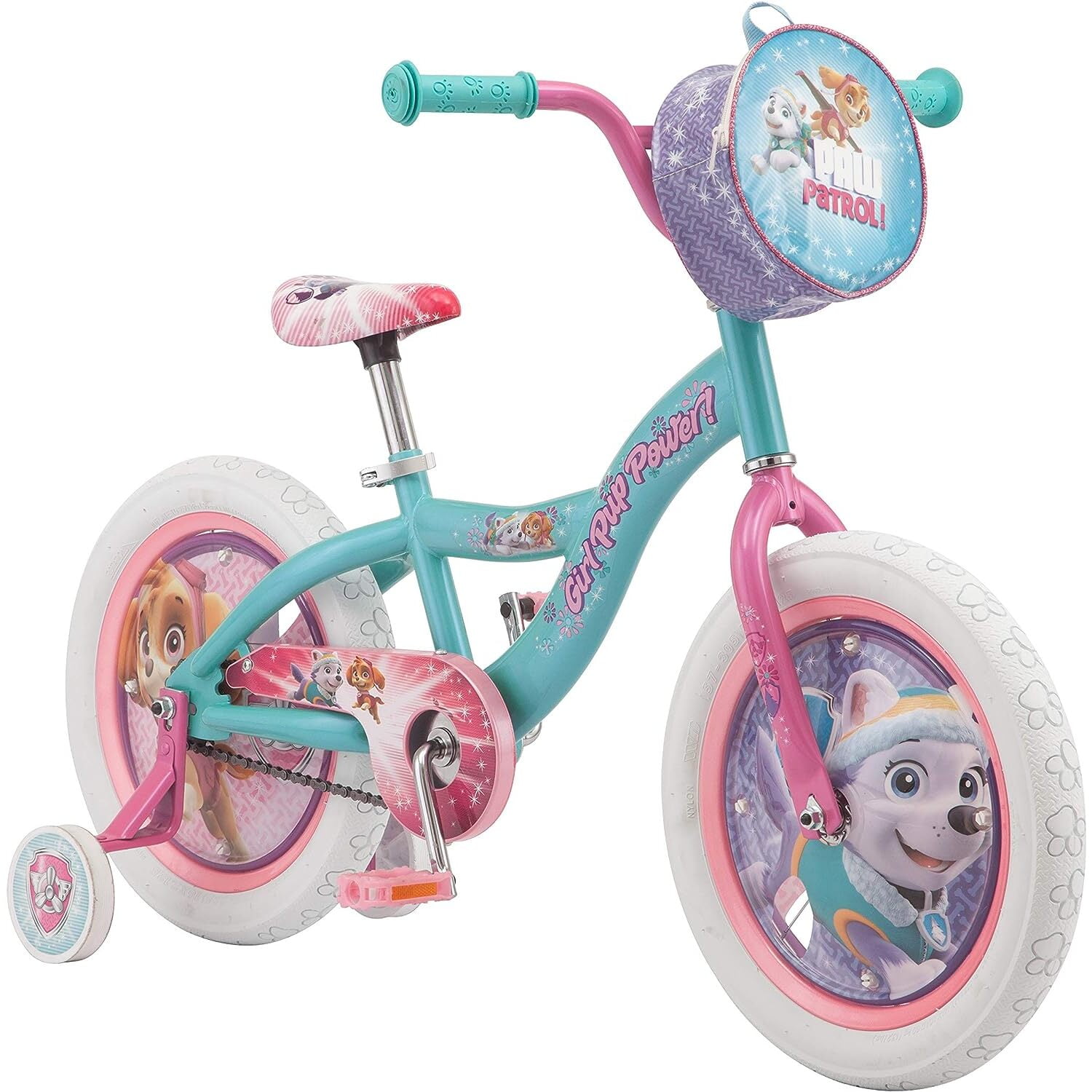 Kids Trax Paw Patrol Skye Bicycle 16 Inch Wheels Includes Training Wheels Teal Walmart