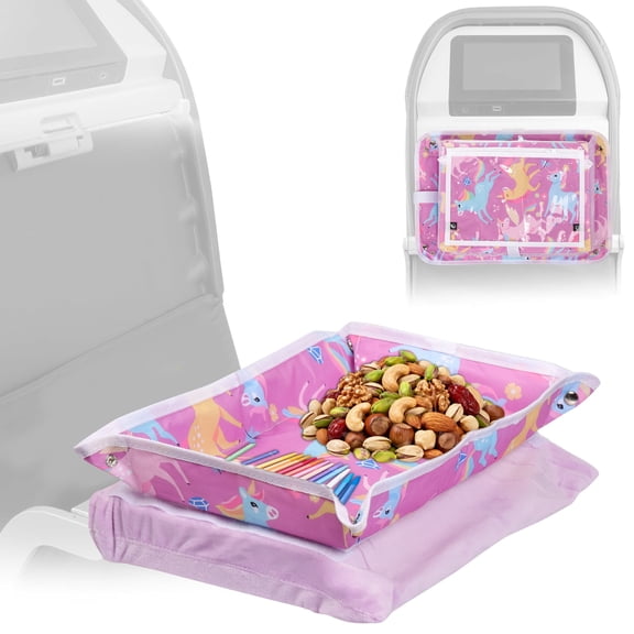 Kids Tray Table Cover,Airplane Travel Essentials for Kids, Toddlers, Adults, Airplane Must Haves, Plane Travel Essential, Travel Tray for Plane Train,(Pink)