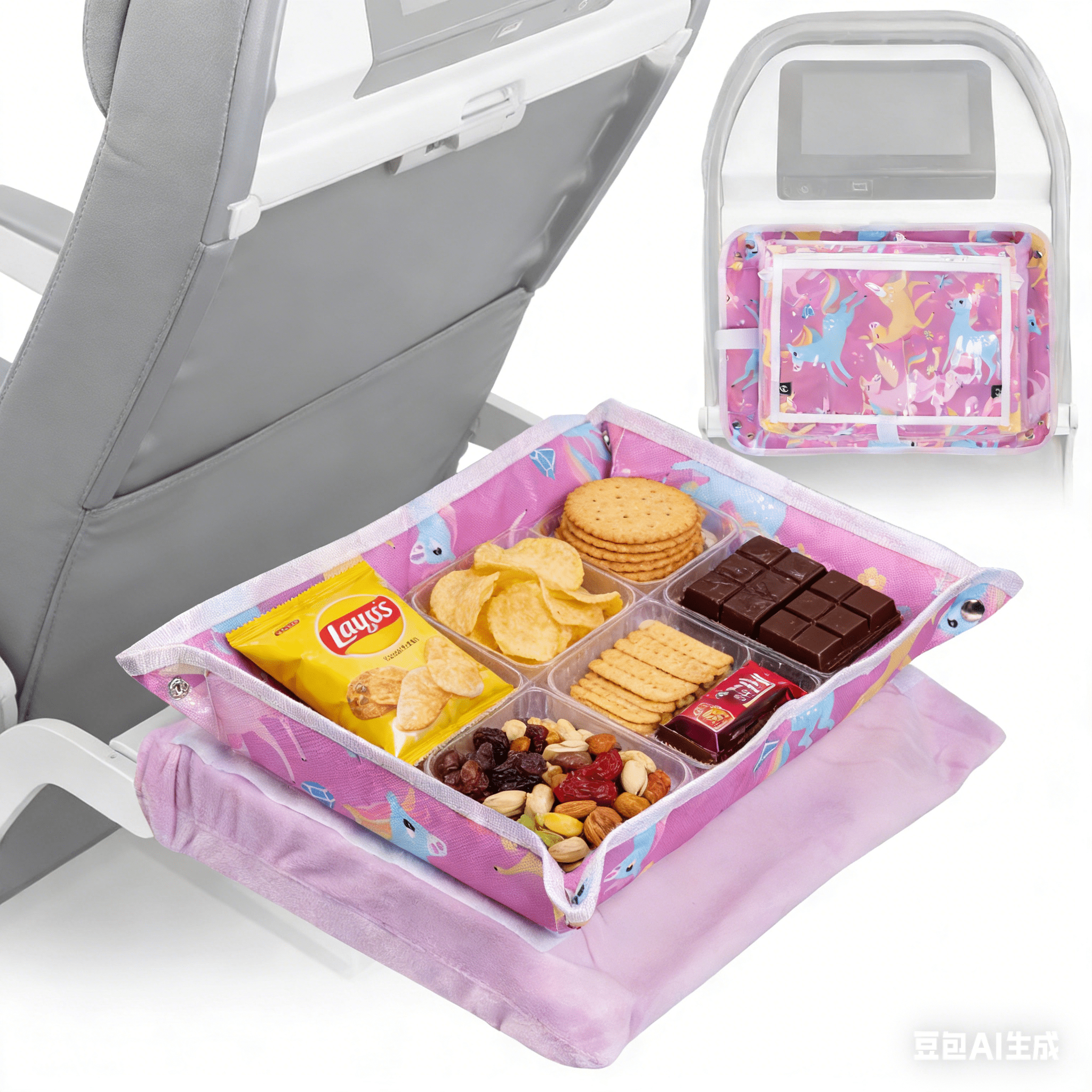 Kids Tray Table Cover,Airplane Travel Essentials for Kids, Toddlers, Adults, Airplane Must Haves, Plane Travel Essential, Travel Tray for Plane Train,(Pink)