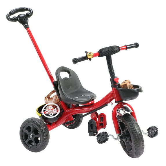 Kids Tricycle 2 in 1 Stroll Trike with Adjustable Push Handle Kids Trike Balance Bike Kids' Tricycles Push Bike for 4 Years Old