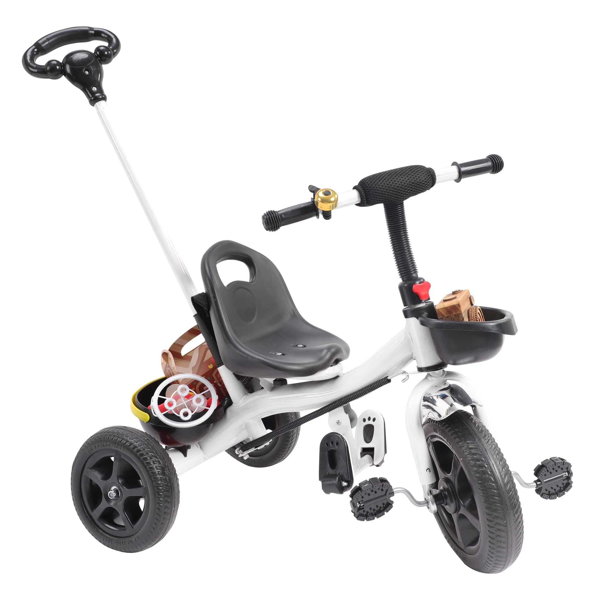 Kaplan Early Learning Kids Handle Trike Toddler Pedal Tricycle Red Silver Walmart