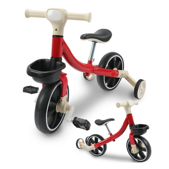 Kids Tricycle for 2-5 Years Old, Baby Toddler Pedal Bike with Basket, Adjustable Stroller Trike