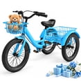 thumbnail image 1 of Kids Tricycle for Boys Ages 4-9, Akaber 16" Tricycle for Kids with 2 Storage Baskets, Dual Handbrake, Blue, 1 of 8